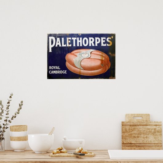 Palethorpes Würstchen, Vintages Emailschild. Poster (Küche)
