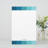 Palette der blauen Streifen Briefpapier (Stehend Vorderseite)