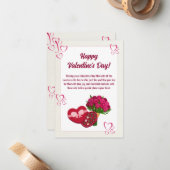 Palette der Liebe: Weißrosa Valentinstag Mitteilungskarte (Vorderseite/Rückseite Beispiel)