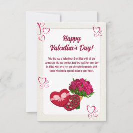 Palette der Liebe: Weißrosa Valentinstag Mitteilungskarte
