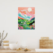 Palette der Natur: Blüten im Hochland Poster (Küche)