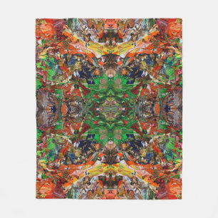 Palette des Künstlers: Expressives Farbauftrag-Mus Fleecedecke