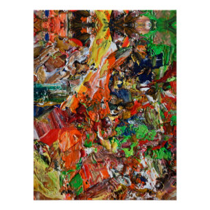 Palette des Künstlers: Expressives Farbauftrag-Mus Poster