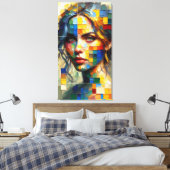 Palette Portrait: Chromatic Gaze Canvas Leinwanddruck (Insitu (Schlafzimmer))