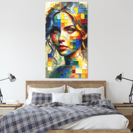 Palette Portrait: Chromatic Gaze Canvas Leinwanddruck (Insitu (Schlafzimmer))