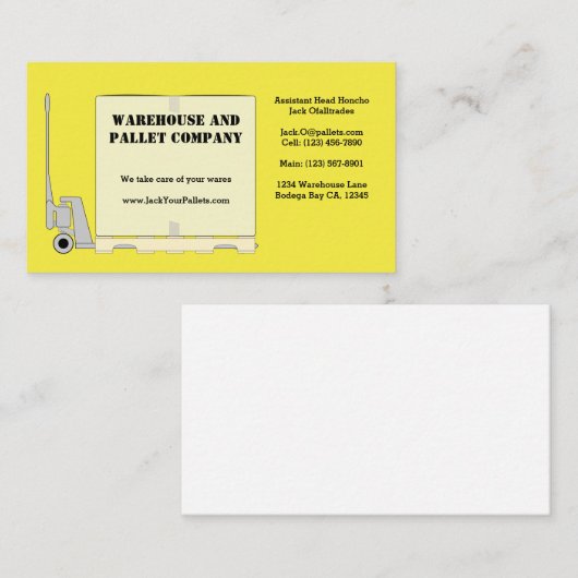 Paletten-Jack Visitenkarte (Vorne/Hinten)