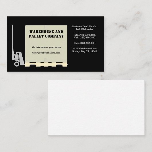 Paletten-Jack Visitenkarte (Vorne/Hinten)
