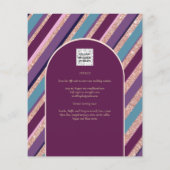 Palettenpflaume Lila türkisfarbene Rose Goldhochze (Rückseite)