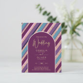 Palettenpflaume Lila türkisfarbene Rose Goldhochze (Stehend Vorderseite)