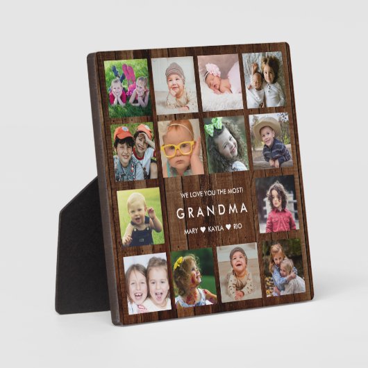 Palettenwald Wir Liebe Sie Oma 14 FotoCollage Fotoplatte (Vorderseite)