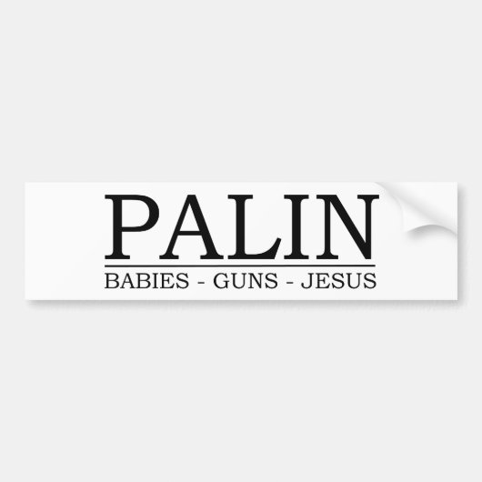 Palin: Babys, Gewehre, Jesus Autoaufkleber (Vorne)