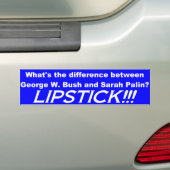 Palin = Bush mit Lippenstift Autoaufkleber (Auf Auto)