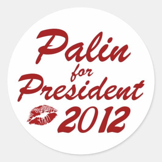 Palin für den Präsidenten Runder Aufkleber (Vorderseite)