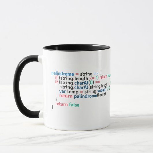 Palindrome Programmcode Snippet Tasse (Links)