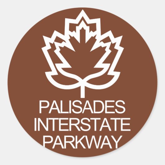 Palisades Interstate Parkway Sign, USA Runder Aufkleber (Vorderseite)