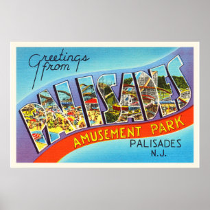 Palisades-New-Jersey NJ Vintage Reise-Postkarte Poster