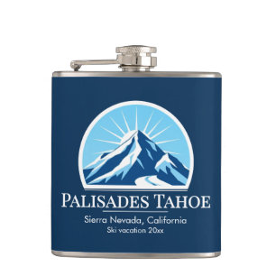 Palisades Tahoe California Skigebiet Souvenir Flachmann