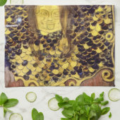 Pallas Athena, Gustav Klimt Geschirrtuch (Gefaltet)