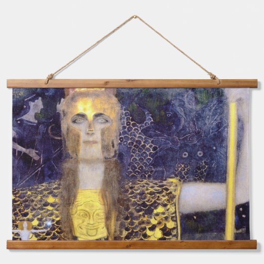 Pallas Athena, Gustav Klimt Wandteppich Mit Holzrahmen (Vorne)