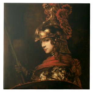 Pallas Athena oder, gepanzert, 1664-65 Fliese