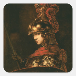 Pallas Athena or, Armoured Figur, 1664-65 Quadratischer Aufkleber