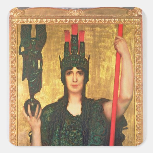 Pallas Athena Quadratischer Aufkleber (Vorderseite)