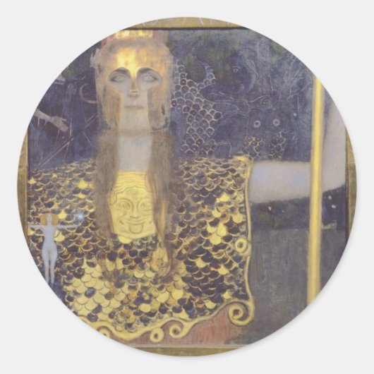Pallas Athena Runder Aufkleber (Vorderseite)