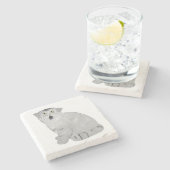 Pallas Cat Stone Untersetzer (Seitenansicht)