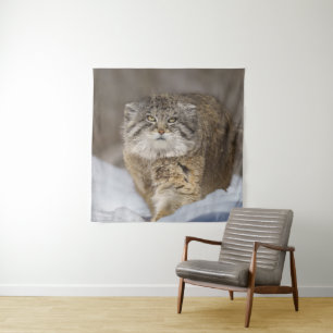 Pallas-Katze im Schnee Wandteppich