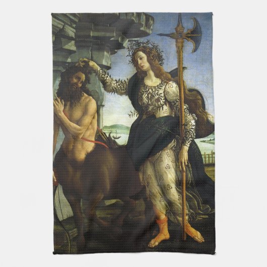 Pallas (Minerva) und Centaur von Sandro Botticelli Geschirrtuch (Vertikal)