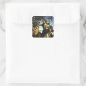 Pallas (Minerva) und Centaur von Sandro Botticelli Quadratischer Aufkleber (Tasche)