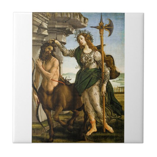 Pallas und Centaur von Sandro Botticelli Fliese (Vorderseite)