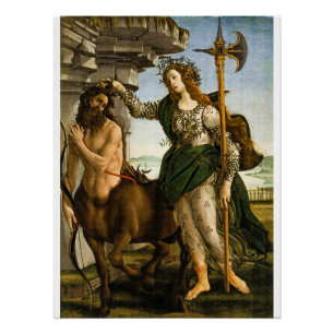 Pallas und Centaur von Sandro Botticelli Poster
