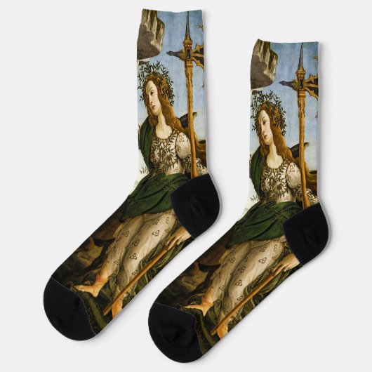 Pallas und Centaur von Sandro Botticelli Socken (Linkes Detail)
