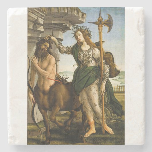 Pallas und Centaur von Sandro Botticelli Steinuntersetzer (Vorderseite)