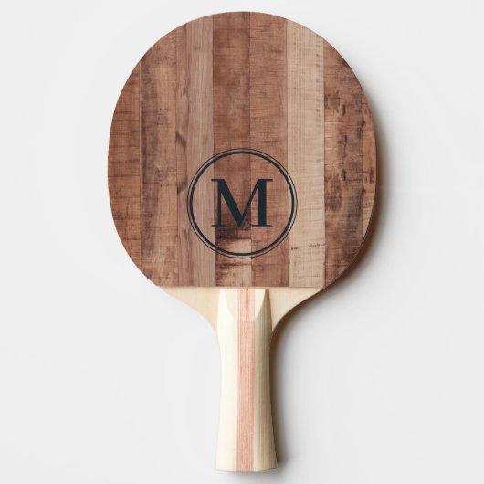 Pallet Wood Board Monogram Tischtennis Schläger (Rückseite)
