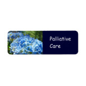 Palliative Care Aufkleber Labels Blue Hydrangeas (Vorne)