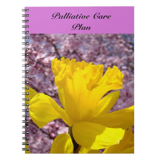 Palliativmedizin-Plannotizbuch Rosa blüht mit Notizblock (Vorderseite)