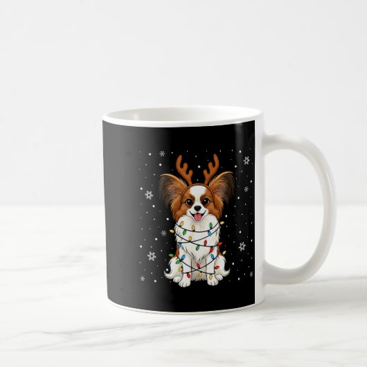 Pallon Dog Christmas Lights Reindeer Funny Xmas Do Kaffeetasse (Rechts)