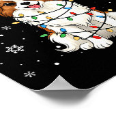 Pallon Dog Christmas Lights Reindeer Funny Xmas Do Poster (Ecke)