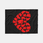 Pallon Dog Lover Funny Love Heart Pallon Valentine Fleecedecke (Vorderseite (Horizontal))