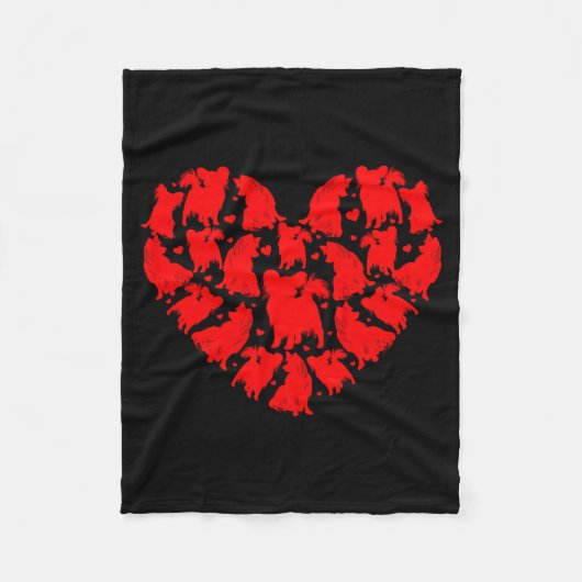 Pallon Dog Lover Funny Love Heart Pallon Valentine Fleecedecke (Vorderseite)