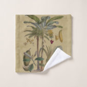 Palm Antique Tropical Frucht Botanische Kunst Badhandtuch Set (Waschlappen)