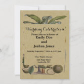 Palm Antique Tropical Frucht Botanische Kunst Einladung (Vorderseite)