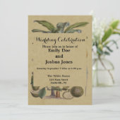 Palm Antique Tropical Frucht Botanische Kunst Einladung (Stehend Vorderseite)