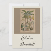 Palm Antique Tropical Frucht Botanische Kunst Einladung (Vorderseite)