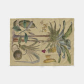 Palm Antique Tropical Frucht Botanische Kunst Fleecedecke (Vorderseite (Horizontal))