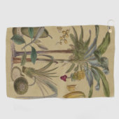 Palm Antique Tropical Frucht Botanische Kunst Golfhandtuch (Horizontal)