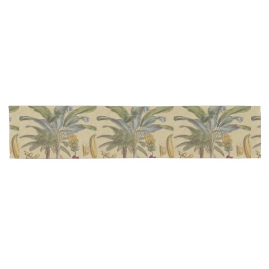 Palm Antique Tropical Frucht Botanische Kunst Kurzer Tischläufer (Horizontal)