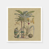 Palm Antique Tropical Frucht Botanische Kunst Serviette (Vorderseite)